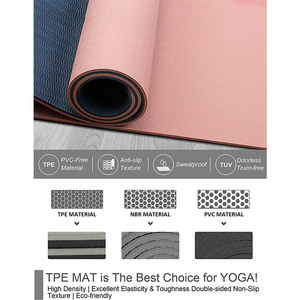 Eco Friendly <strong>Yoga</strong> Mat with Alignment Lines Free Carry Strap Non Slip <strong>Extra</strong> <strong>Large</strong> Exercise TPE <strong>Yoga</strong> Mat for All Types of <strong>Yoga</strong> - Product Image 3