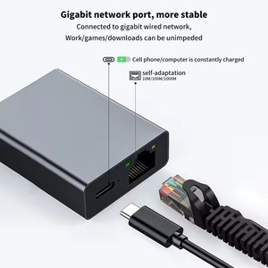 2 in 1 USB 3.0 tip C RJ45 Ethernet 10/100 /1000Mbps ağ adaptörü ile PD şarj tipi C RJ45 Lan kartı - Product Image 5
