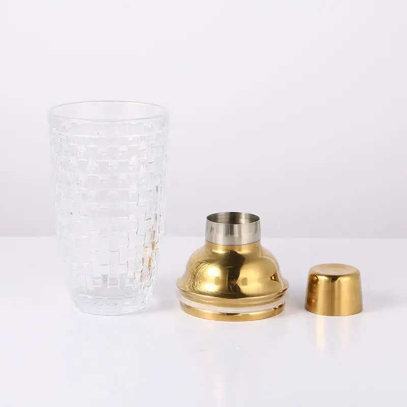 Schlussverkauf professioneller individueller Edelstahl-Goldglas-Cocktailshaker