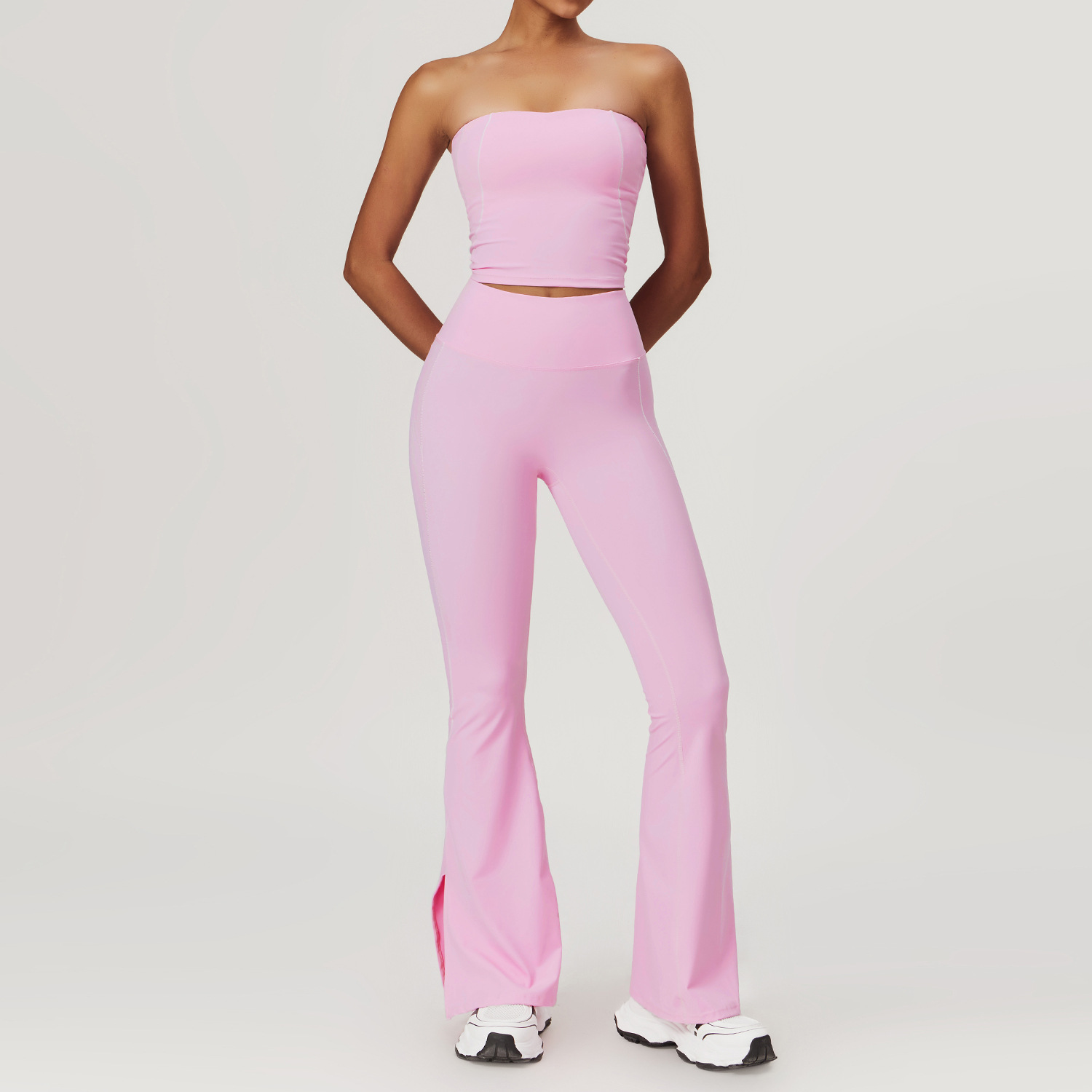 Vest and trousers, cherry blossom pink