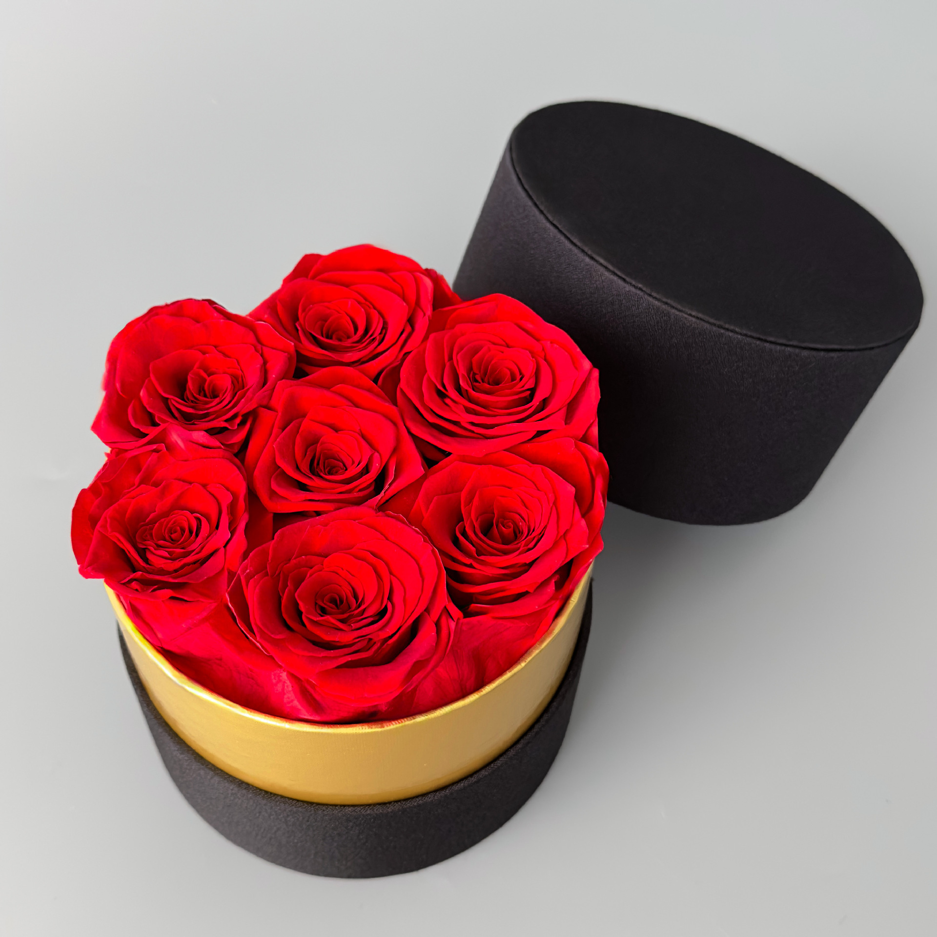 Red rose 3 + Golden silk gift box
