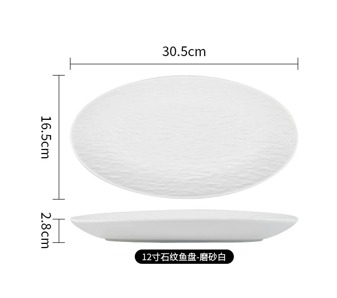 Assiette à poisson 12 pouces-blanc