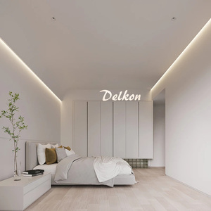 51*40mm alçıpan tavan köşe kenar kaplama aydınlatma alçıpan alçı alüminyum LED kanal profili mimari - Product Image 6