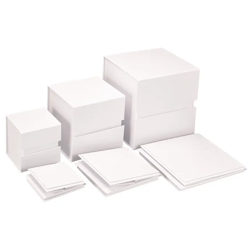 Oferta especial, nueva caja plegable de cubo blanco de una pieza respetuosa con el medio ambiente, caja de regalo cuadrada, caja de cartón con tapa abatible
