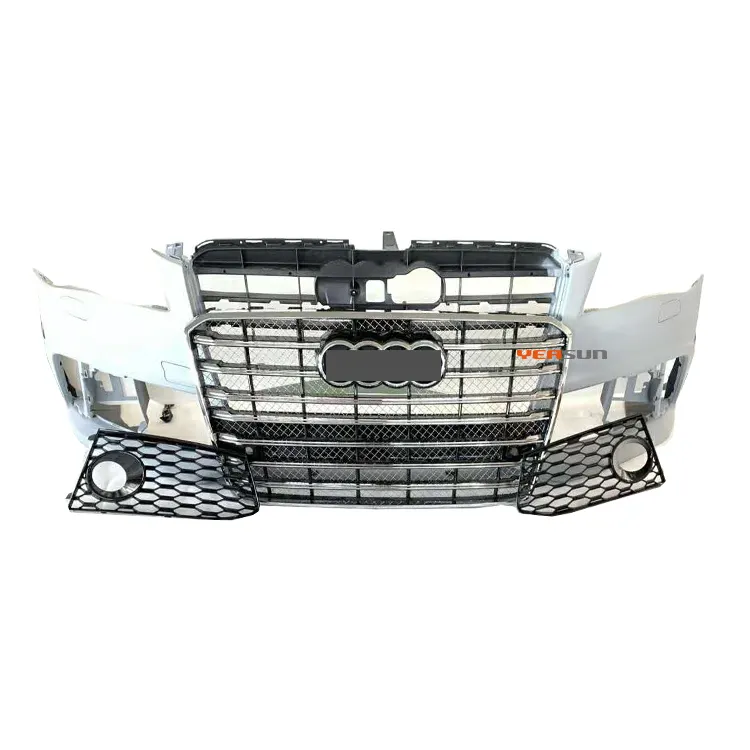 W12 Voorbumper Met Grille Voor Audi A8 Bodykit Facelift W12 Bumper 2015 2016 2017 2018