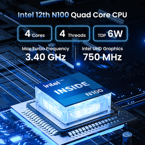 Intel Alder Lake N100 <strong>Processor</strong> 16GB DDR5 512GB SSD Triple Display 2*RJ45 LAN Windows11 Compact Mini <strong>Computer</strong> PC - Product Image 2