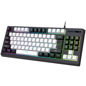Mini Teclado mecánico ultracompacto retroiluminado Rgb, teclado para juegos con cable, impermeable, pequeño, compacto, 87 interruptores de teclado - Product Image 1