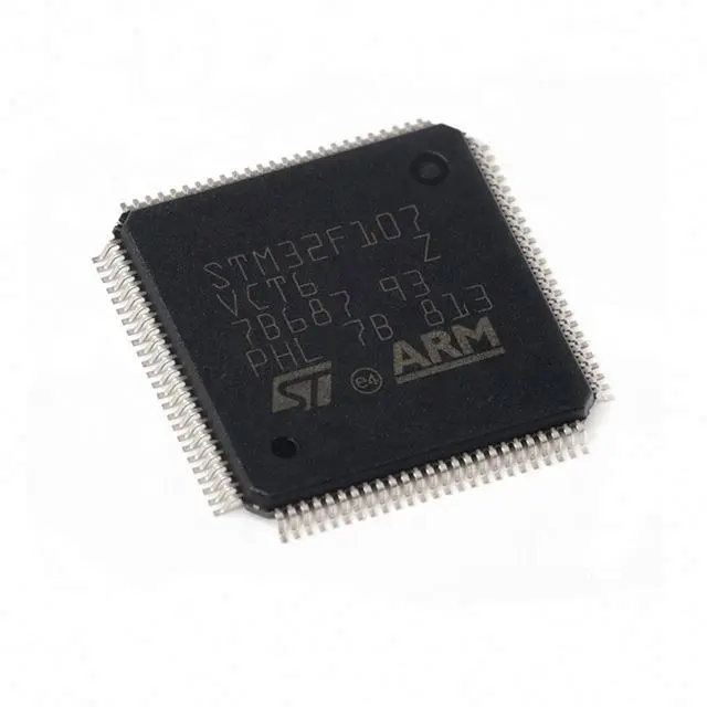 Componentes eletrônicos mcu 32-bit stm32 braço m3 risc 256mb flash 100-pinos lqdp stm32f stm32f107 lqfp100 pro