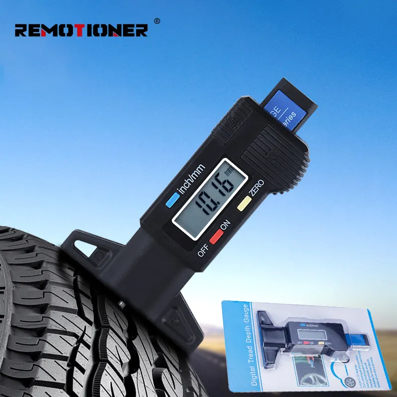 Medidor electrónico de profundidad de neumáticos, calibrador Vernier de 0-25mm, pantalla Digital