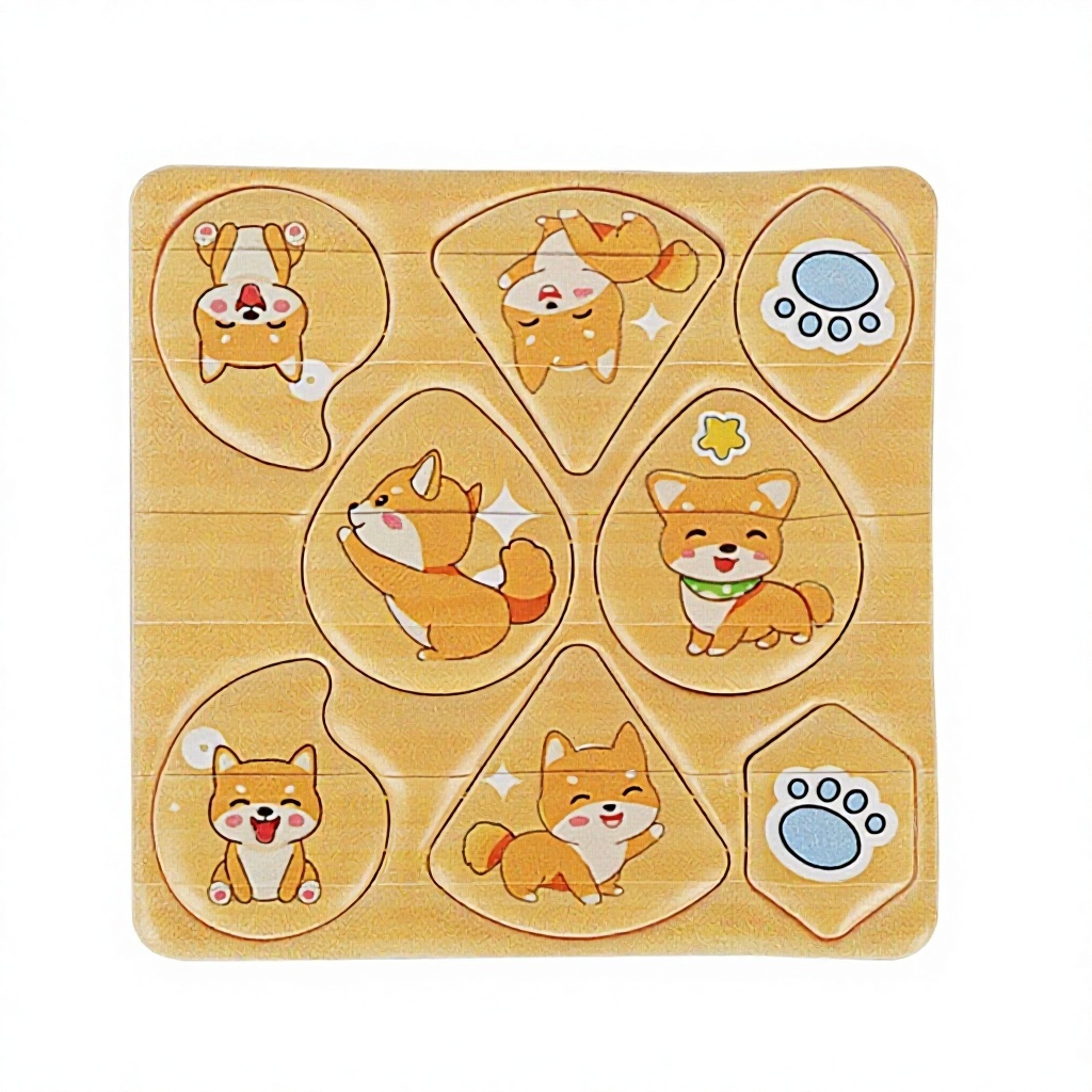 Conjunto de ocho piezas para cachorro, color amarillo tipo mango.