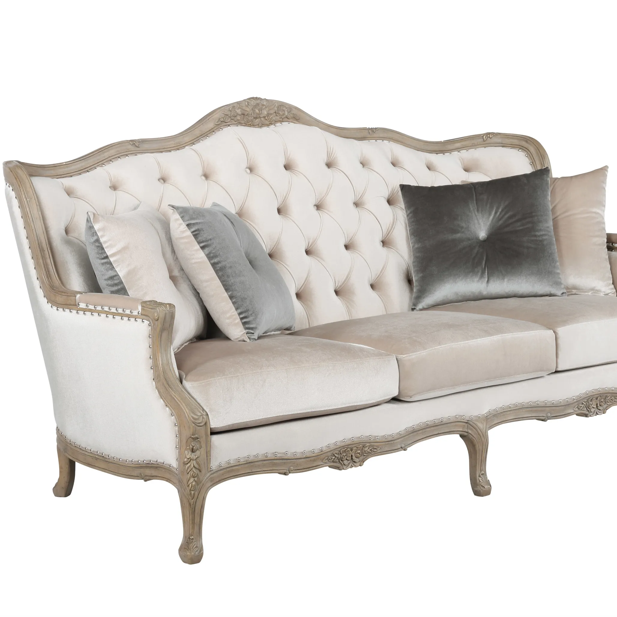 Canapé en bois massif sculpté, ensemble de trois canapés de luxe, Style européen, vintage, meubles en bois massif