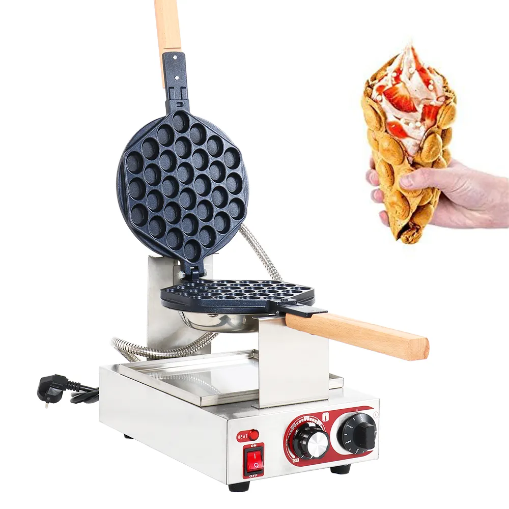 Torradeira comercial de cabeça única 220v, fritadeira de pão, máquina de fazer ovos waffle e pão para hotel