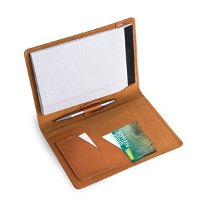 Bloco de notas de bolso, bloco de couro recarregável para notebook, bloco de notas estiloso com suporte para caneta
