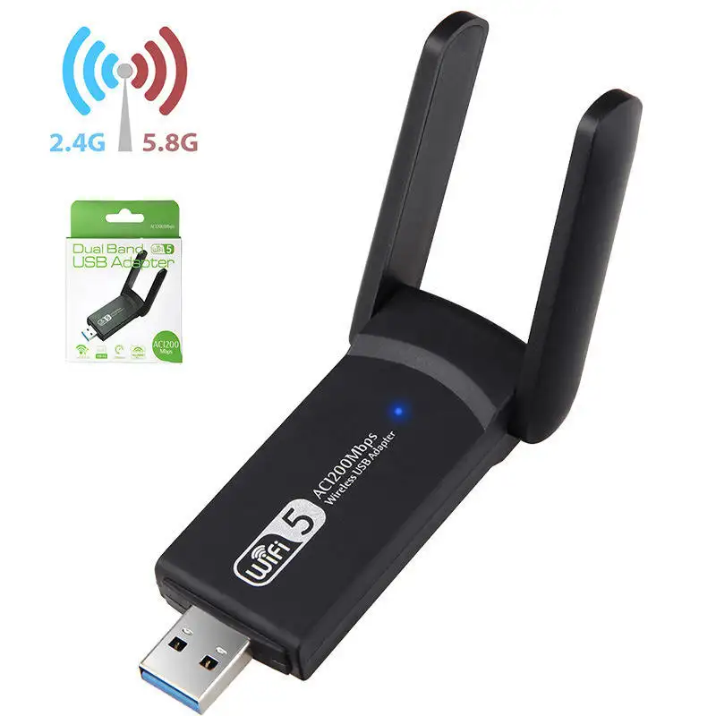 Оптовая Продажа 5 ГГц Wifi адаптер USB3.0 беспроводная сетевая карта 1200 Мбит/с 2,4 + 5,8 Г двухдиапазонный приемник сигнала для ПК