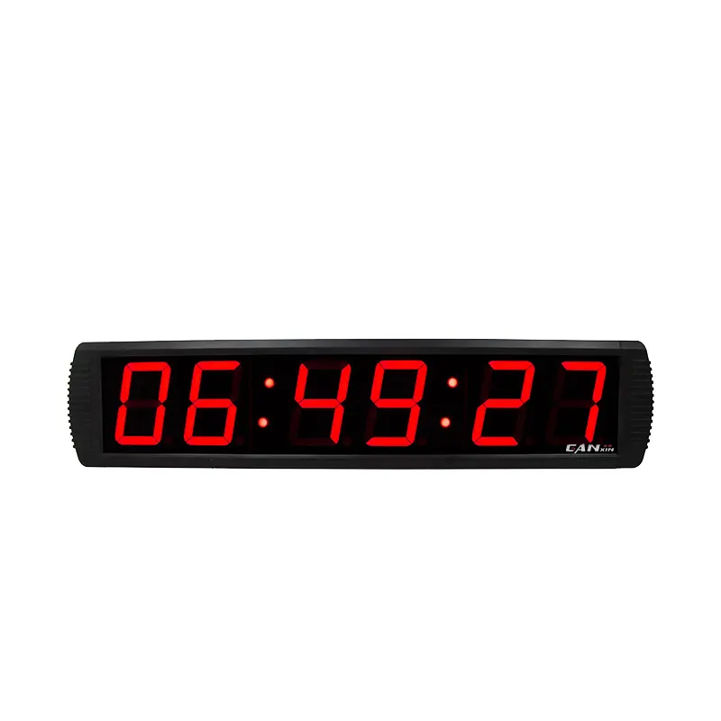 Ganxin-reloj Digital LED de pared para interior, 6 dígitos, rojo, 4 pulgadas