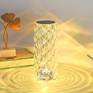 Modern Luxury Home Decor Crystal Table Led <strong>Magic</strong> Touching Control <strong>Magic</strong> <strong>Rose</strong> Activated <strong>Lamp</strong> Touch Control - Product Image 1