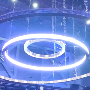 Colorful <strong>LED</strong> Matrix Light Stage Kinetic Circle Lights 3M Iron Lifting Ring with DMX512 Control Mode - Product Image 1