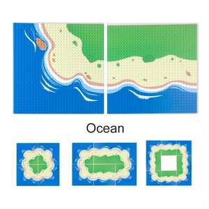 Custom Printed 32x32 Baseplate DIY Kids Construction Toy-River Ocean Island <strong>Pattern</strong> <strong>Building</strong> <strong>Blocks</strong> for Ages 5 to 7 Years