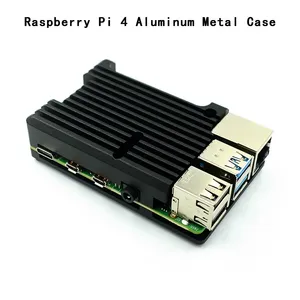 <strong>Raspberry</strong> <strong>Pi</strong> 4/3 Aluminum <strong>Case</strong> with Dual Cooling Fan Metal Shell Black Enclosure for RPI <strong>Raspberry</strong> <strong>Pi</strong> 4B/3B/3B+ <strong>Customize</strong> China - Product Image 3