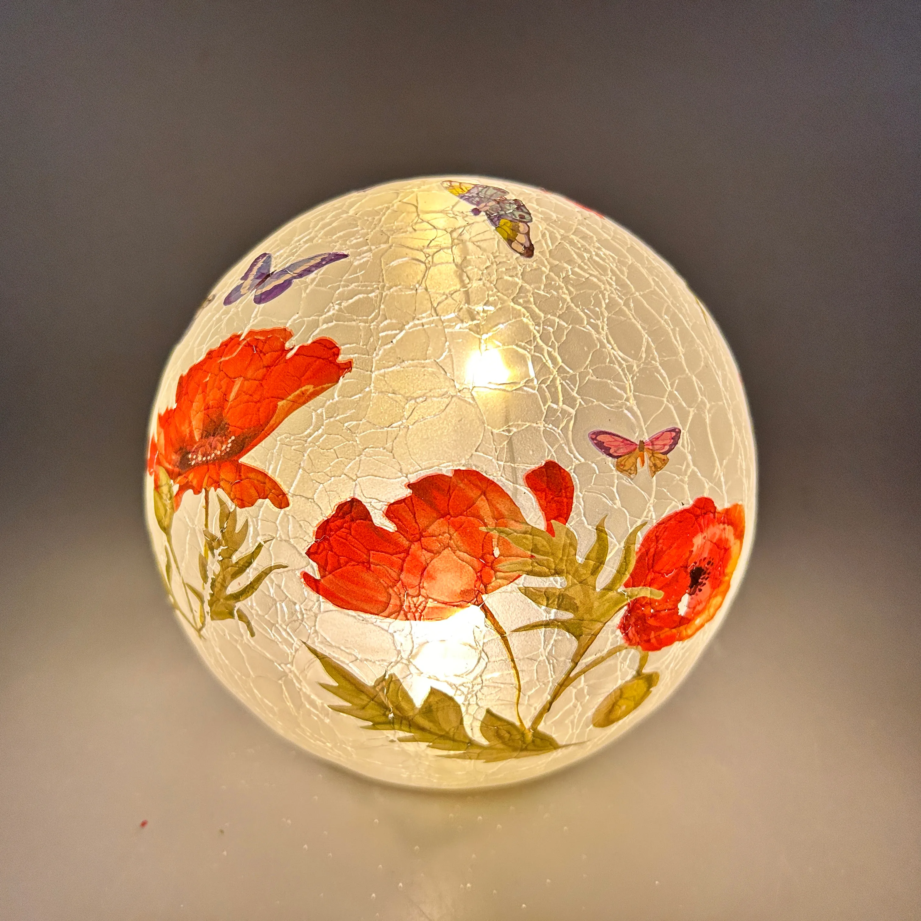 Lámpara de cristal para decoración de jardín al aire libre, pegatina con patrón personalizado, bola de cristal, bola de cristal de grietas gigantes, globo con luz led