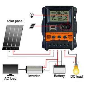 Solar regler 12 V24V Automatischer Universal-Solarpanel-Photovoltaik-Leistungs regler Laden Sie den PWM-Controller mit zwei USB-LCD-Displays auf - Product Image 6