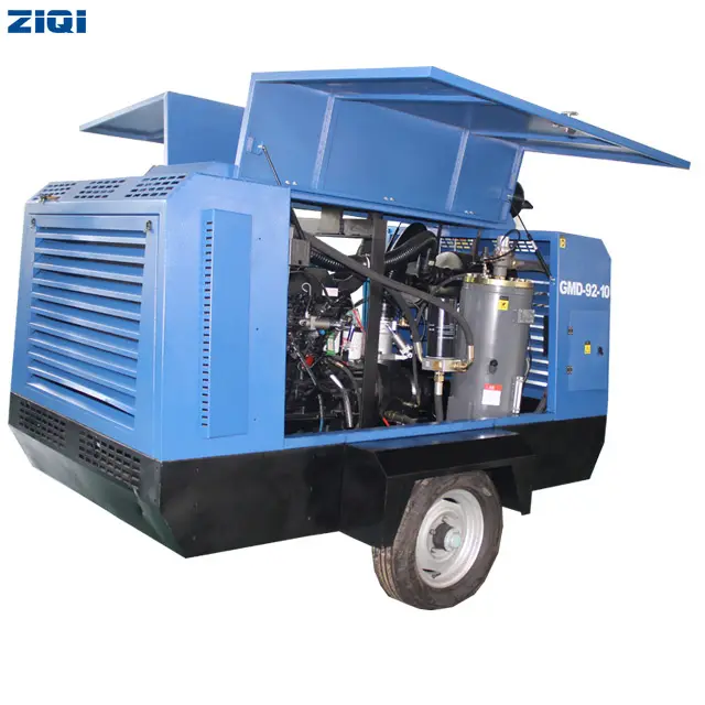 Bestverkopende 92 Kw Eentraps Draagbare Diesel Type Schroef Luchtcompressoren Machine Met Uitstekende Kwaliteit Te Koop