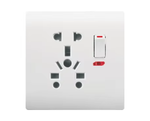 Panel de enchufe de pared Yaki British Standard Enchufe White Single Gang con puertos USB duales y interruptor 13A Salida multifuncional - Product Image 1