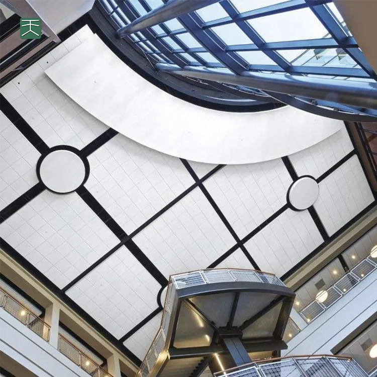 Tiange forma personalizzata insonorizzata in lana di vetro soffitto sospeso pannelli acustici in fibra di vetro pannelli decorativi per soffitti
