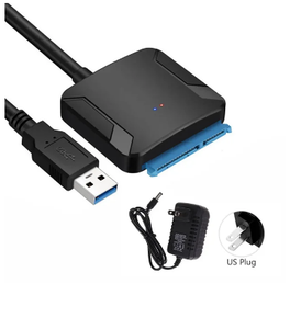 用于3.5/2.5英寸固态硬盘的SATA至USB 3.0适配器电缆SATA III硬盘驱动器磁盘转换器支持带12v电源适配器的UASP - Product Image 1