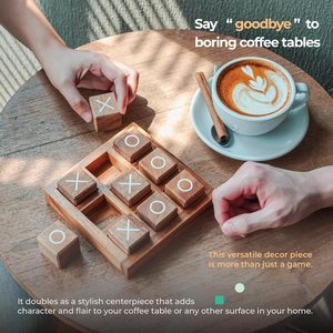 XO satranç yüksek kaliteli ahşap Tic-Tac-Toe oyuncak oyunları ebeveynler çocuklar için iki oyuncu kurulu oyunu interaktif çocuk eğlence - Product Image 4