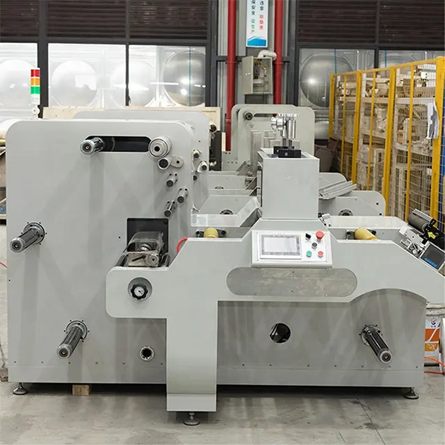 Máquina troqueladora rotativa semi/completa de etiquetas completamente automática con rebobinado de corte longitudinal