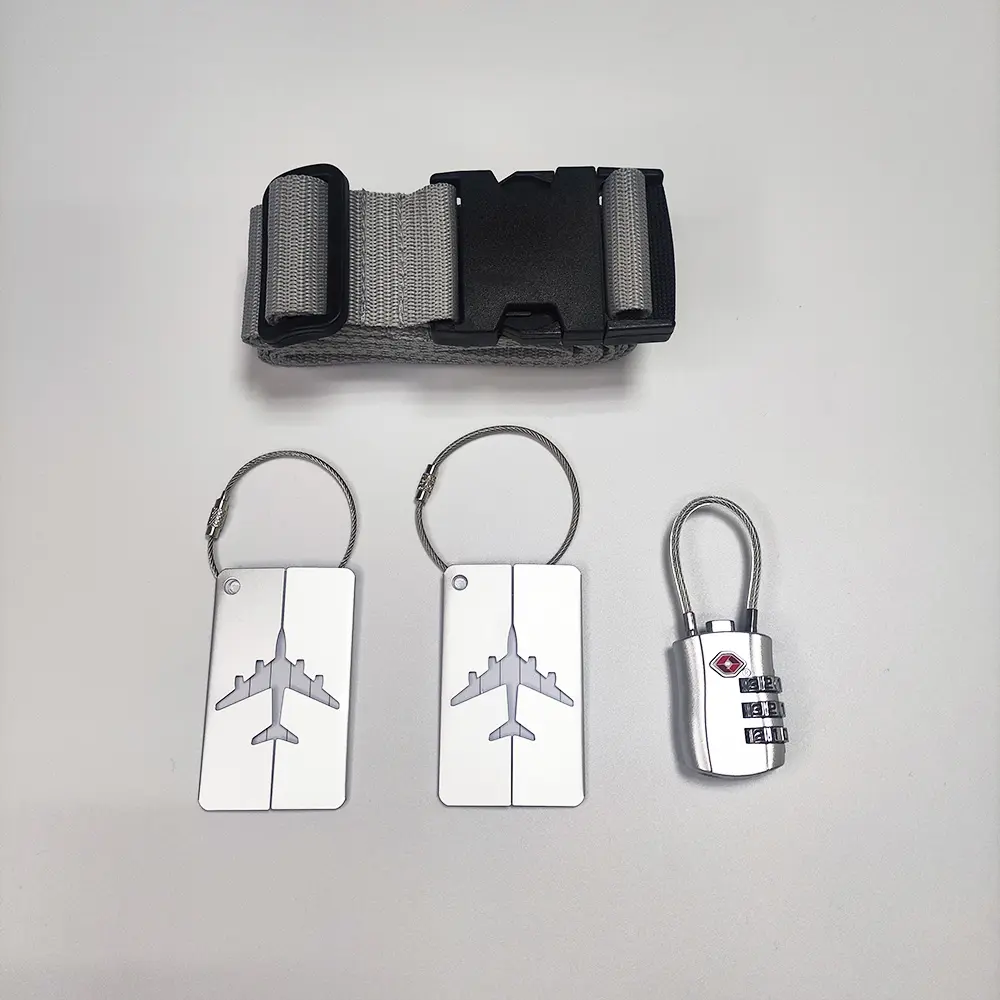 3 packs d'accessoires pour bagages de voyage comprenant un cadenas TSA/un verrou à câble et 2 étiquettes pour bagages