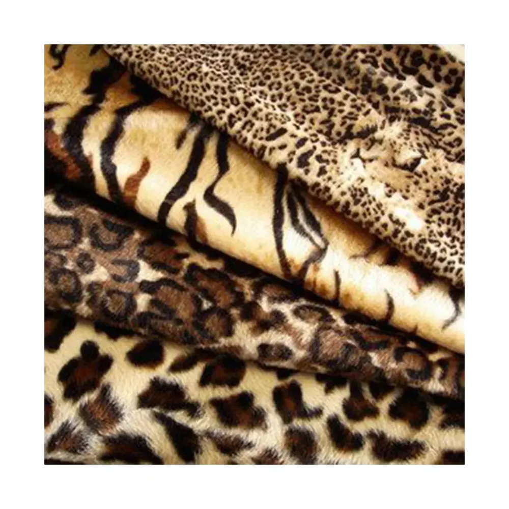 Atacado Oeko-tex certificação tecido de pele falsa pele macia velboa leopardo tigre personalizado impresso minky tecido de veludo pelúcia