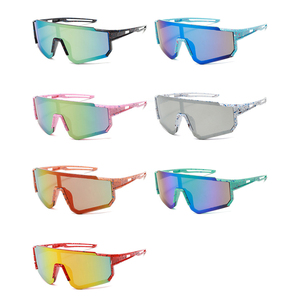 Kacamata hitam bantalan hidung anak laki-laki dan perempuan, kacamata hitam olahraga desainer merek mewah bersepeda satu bagian Punk modis grosir untuk anak-anak - Product Image 5