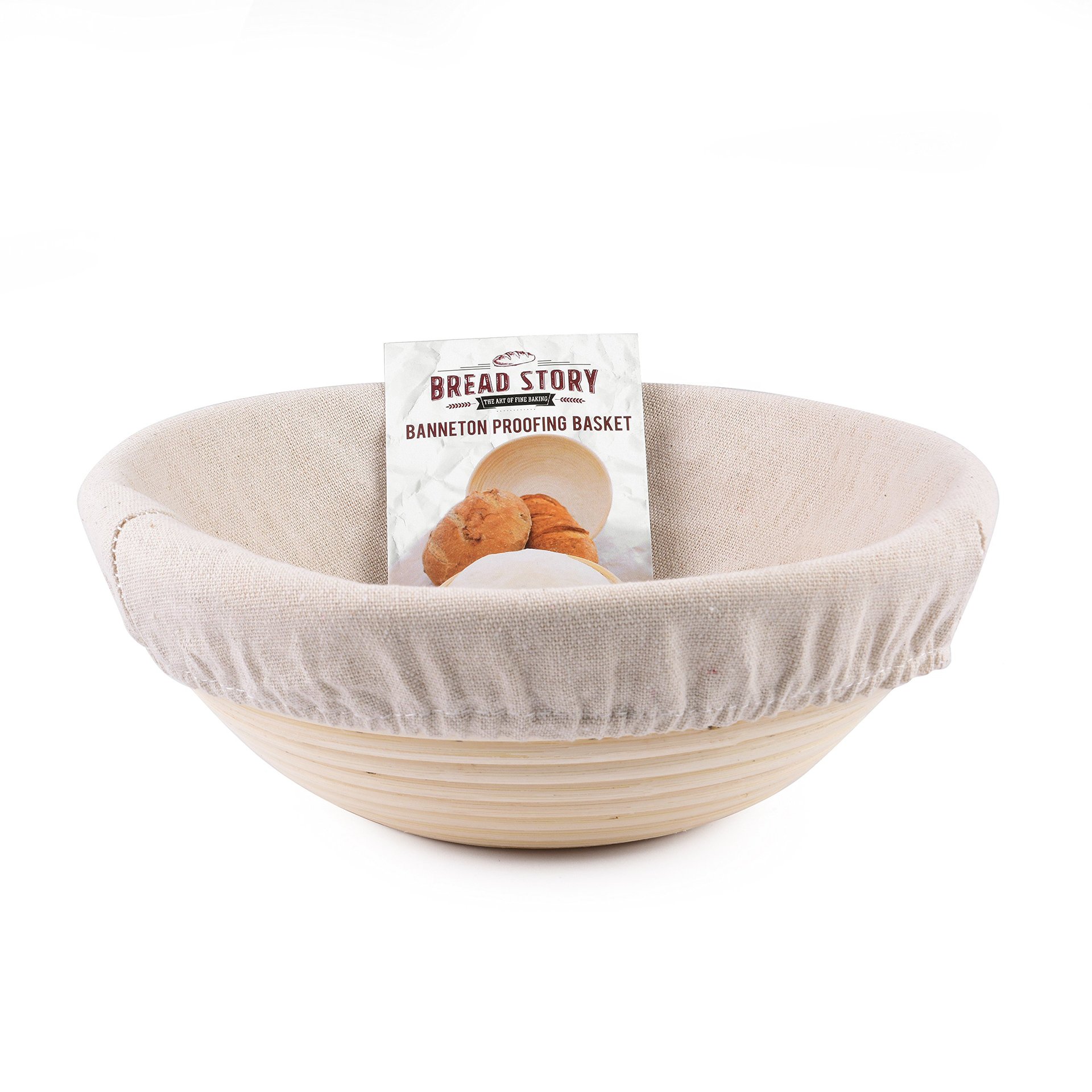Round basket with cloth cover