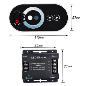 PWM DC12 / 24V 18A светодиодный диммер переключатель беспроводного управления яркостью светодиодные ленты Диммер с сенсорным экраном RF пульт дистанционного управления - Product Image 5