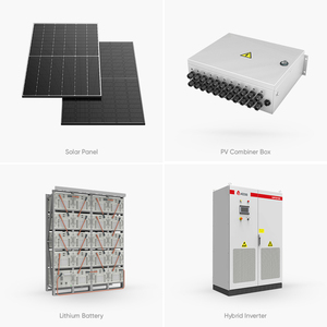商用混合太阳能发电系统100000瓦100Kw 100 kVA太阳能电池板储能系统 - Product Image 2
