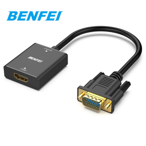 BENFEI HDMI a VGA, adaptador unidireccional de computadora HDMI a Monitor VGA (hembra a macho) con conector de audio de 3,5mm - Product Image 1