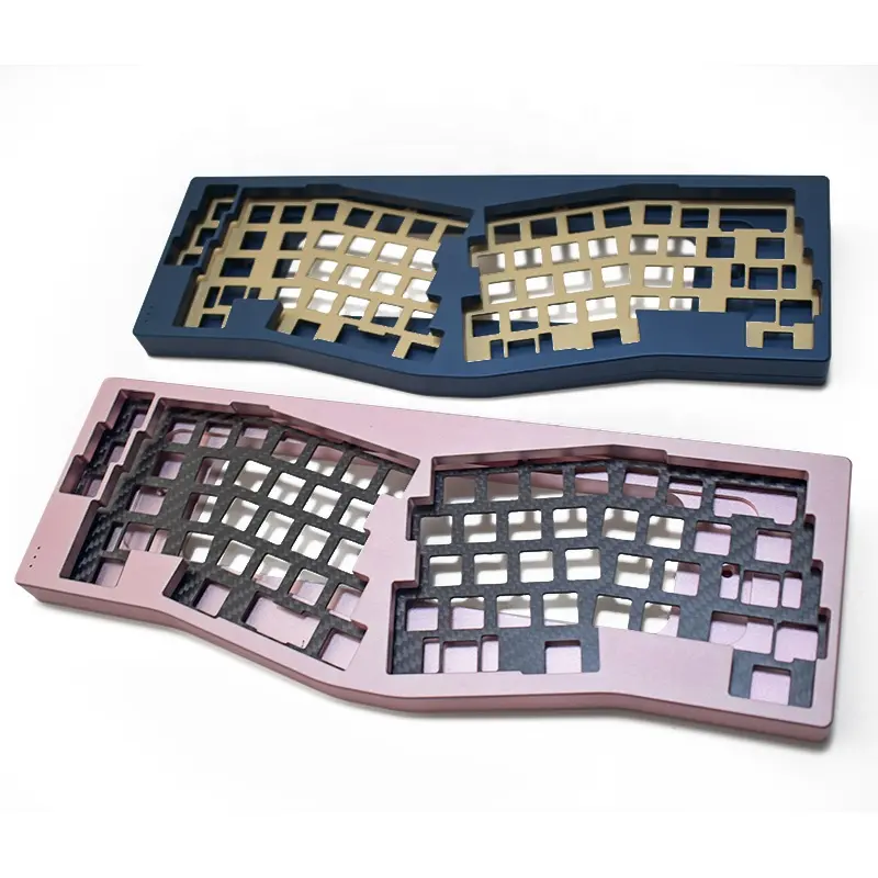 Производство на заказ, сплит-алюминиевый корпус и пластина, механическая клавиатура анодиса, обработка с ЧПУ