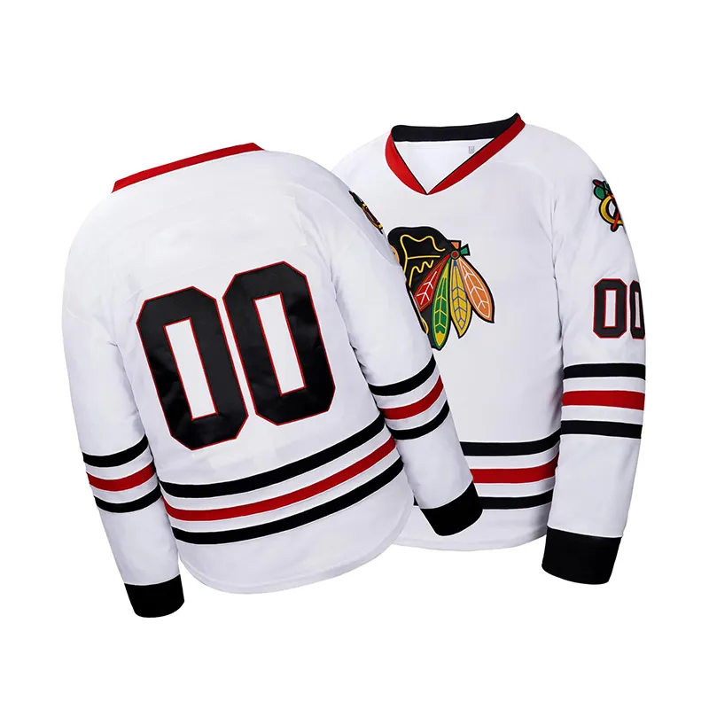 Cina produttore OEM maglie da Hockey sublimate Logo personalizzato Hockey su ghiaccio uniformi Hockey su ghiaccio stile Hockey Jersey