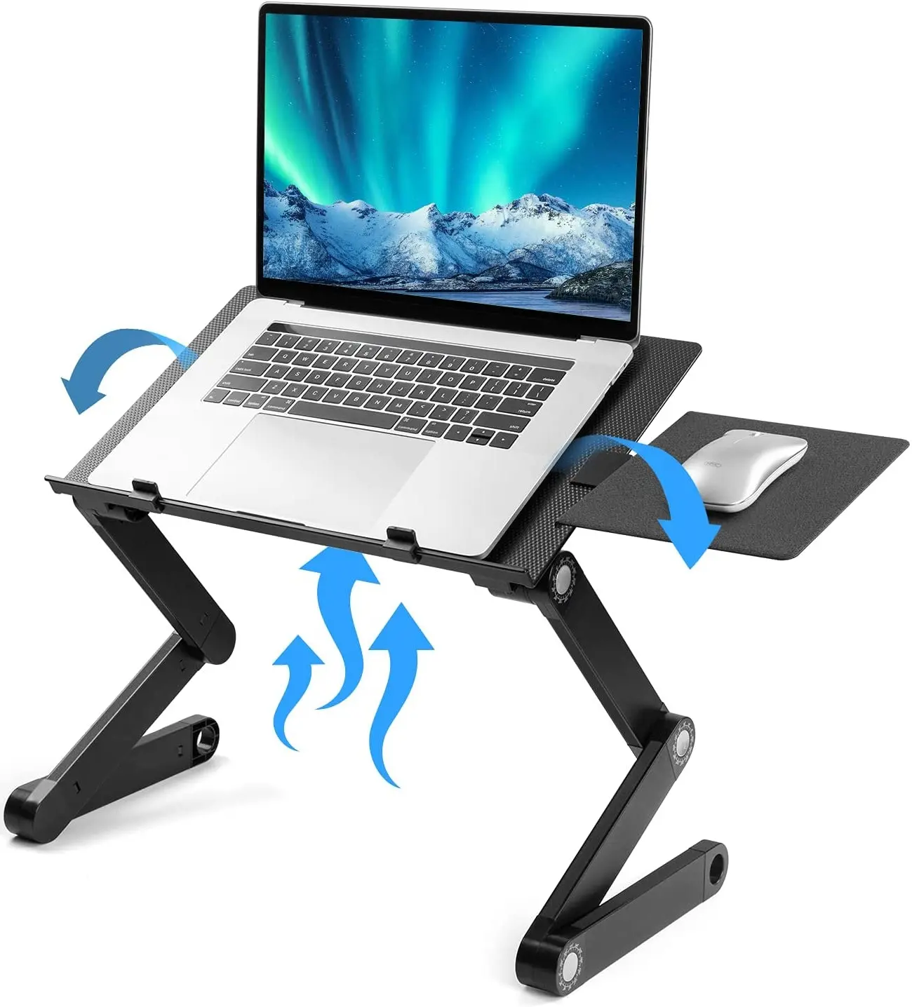 Verstellbarer tragbarer Laptopst änder aus Aluminium legierung Faltbarer Laptop-Tisch halter aus Metall Notebook-Schreibtischs tütze für das Bett