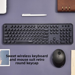 Hot Bán 104-Key Retro Vòng Keycap Văn Phòng Bàn Phím Chuột Combo Không Dây Dễ Thương Đầy Màu Sắc Im Lặng Không Dây Bàn Phím Và Chuột - Product Image 1