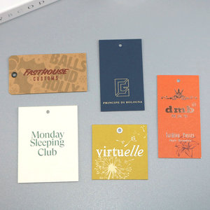 Rectángulo de lujo de alta calidad para etiqueta oscilante personalizada impresa en ambos lados con etiqueta colgante de ropa de papel de cuerda - Product Image 4