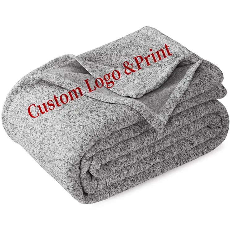 Suéter peludo suave y ligero, manta personalizada de sublimación gris, 50 algodón, 50 poliéster, precio bajo, venta al por mayor