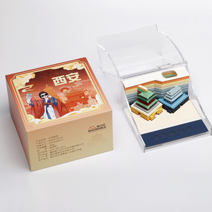 Bloc de notas adhesivas, campana creativa, torre de tambor, calendario semanal, bloque de papel, casa del árbol, Bloc de notas 3D, Cubo de notas con caja de regalo al por menor