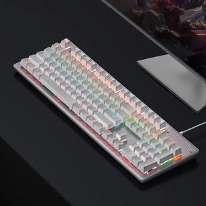 舒适安静的按键，带RGB 104按键超薄发光二极管背光USB有线蓝色开关机械游戏键盘 - Product Image 3