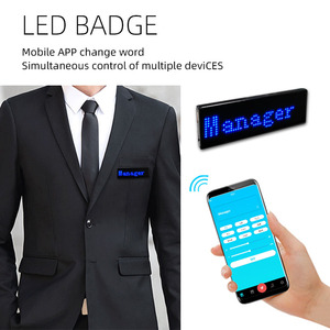 新しいOEMUSB充電式磁気APPプログラマブルスクロールLEDメッセージサインタグピンスクリーンLEDディスプレイLEDネームバッジ - Product Image 5
