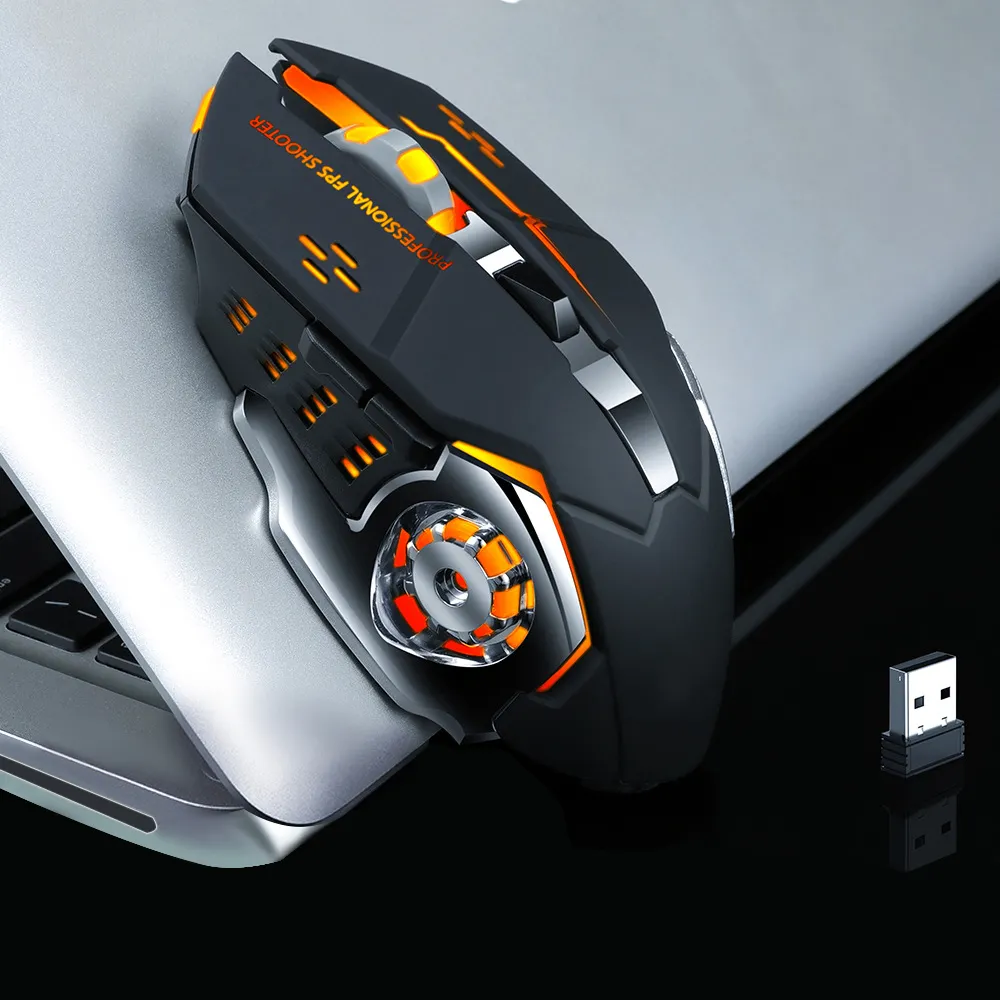 Mouse usb, 2.4g nano receptor 2000dpi 3d ergonomia sem fio jogos fonte de jogo jogo sem fio rgb computador