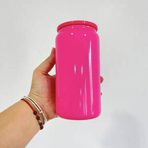 50 gói USA kho 16oz màu trống thăng hoa thủy tinh có thể với rõ ràng nhựa strawa và PP nhựa có nắp đậy cho Iced cà phê - Product Image 5