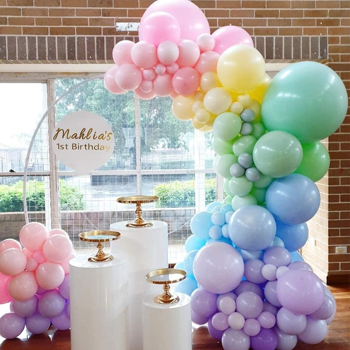 Guirlande de ballon arc-en-ciel pour décorations d'anniversaire